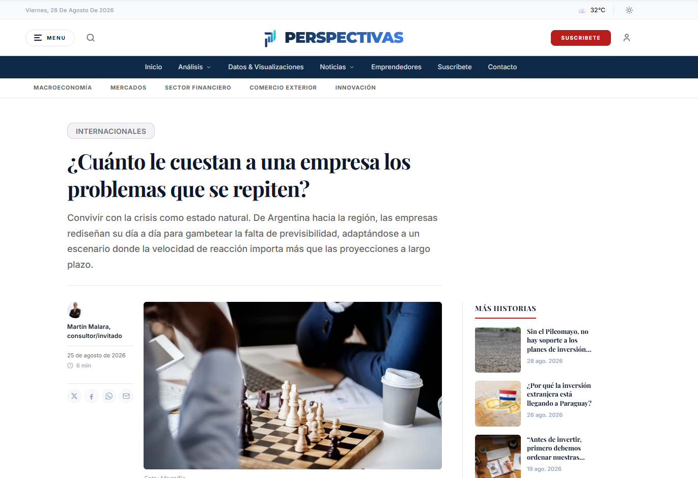 Martín Malara en medios de Argentina y Paraguay: nuevas publicaciones sobre eficiencia y mejora continua