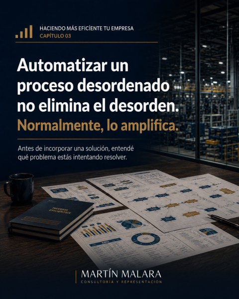 Automatizar un proceso desordenado no elimina el desorden. Normalmente, lo amplifica.