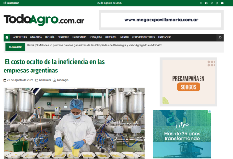 Martín Malara en TodoAgro: el costo oculto de la ineficiencia en las empresas argentinas