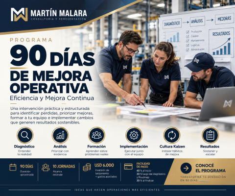 Programa 90 Días de Mejora Operativa: diagnóstico, formación e implementación para mejorar con método