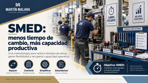 SMED: cómo reducir los tiempos de cambio y recuperar capacidad productiva